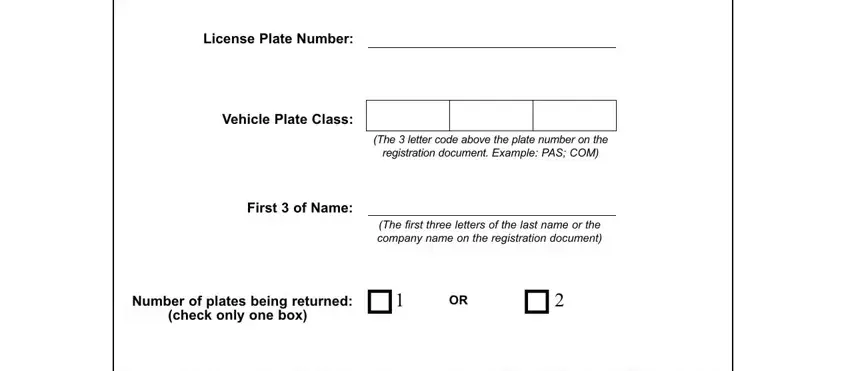 dmv plate surrender form spaces to consider