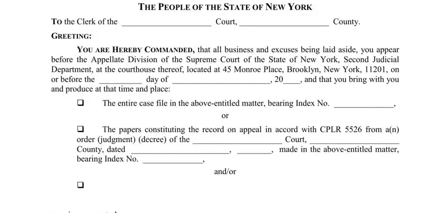 ny subpoena form spaces to complete