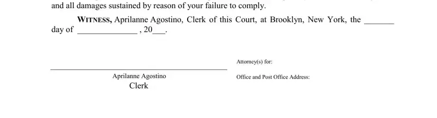 Filling in ny subpoena form step 2