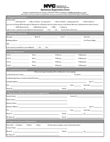 Nyc Apartment Registration Form Preview