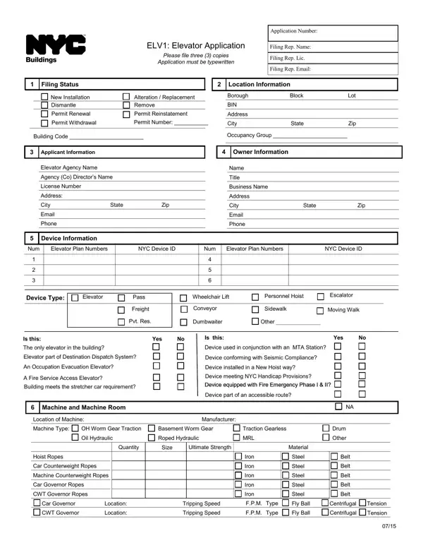 Nyc Buildings Form Elv1 first page preview