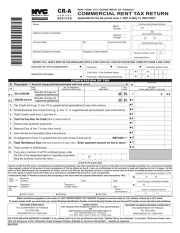 Nyc Commercial Rents Tax Return Form Preview