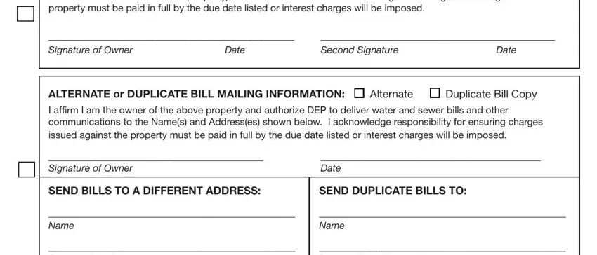 Finishing registration for water sewer billing stage 2