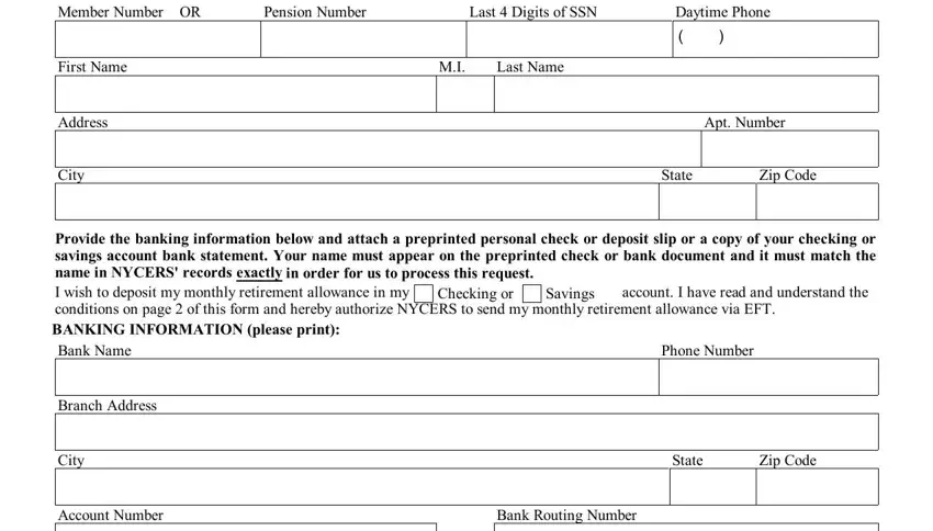 filling out Auth step 1