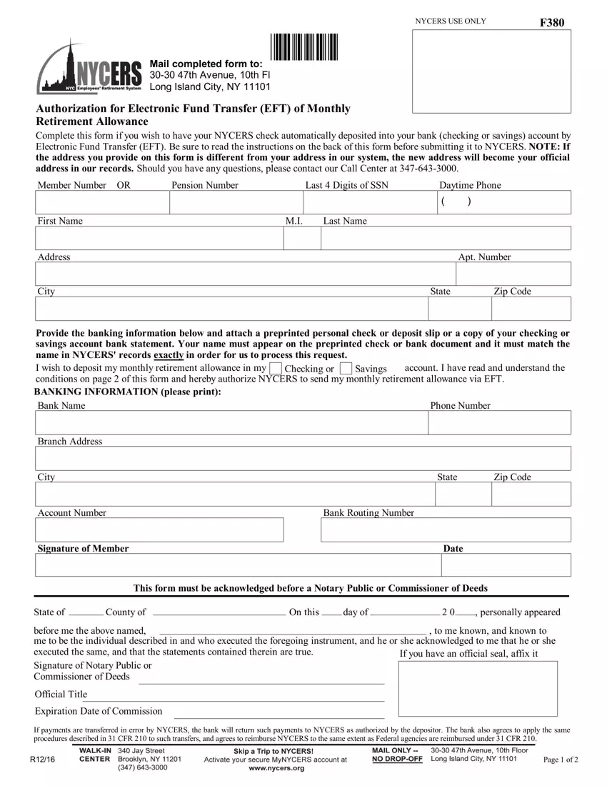 Nycers Form 380 first page preview