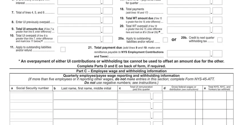 step 2 to entering details in nys45