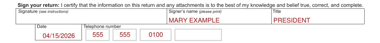 Form NYS-45 example filled out, the signature