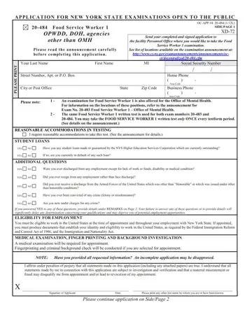 Nys Food Service Worker Form Preview