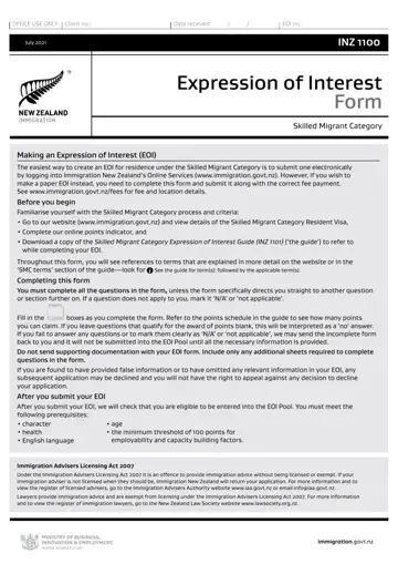 Nz Expression Interest Form Preview