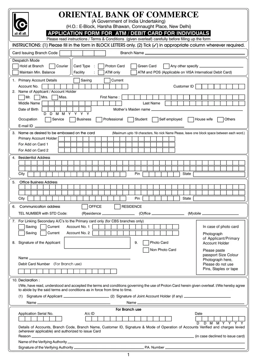 Obc Atm Form first page preview