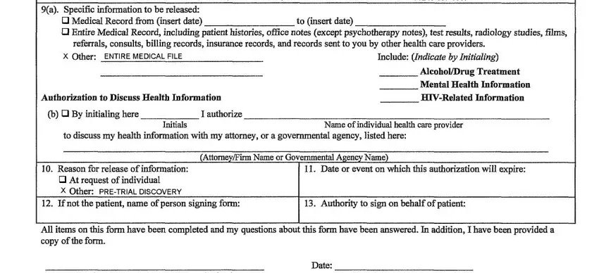 Filling out new york form release hipaa step 2