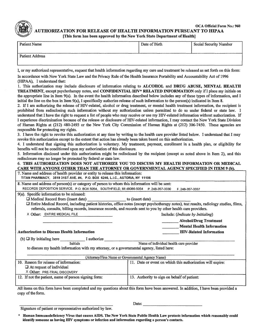 Oca Form 960 Fillable first page preview