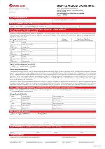 OCBC Account Update Information Form Preview