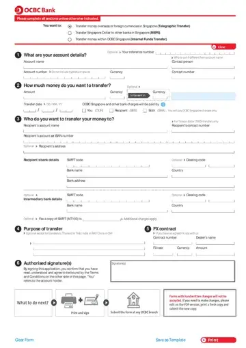 Ocbc Telegraphic Form Preview