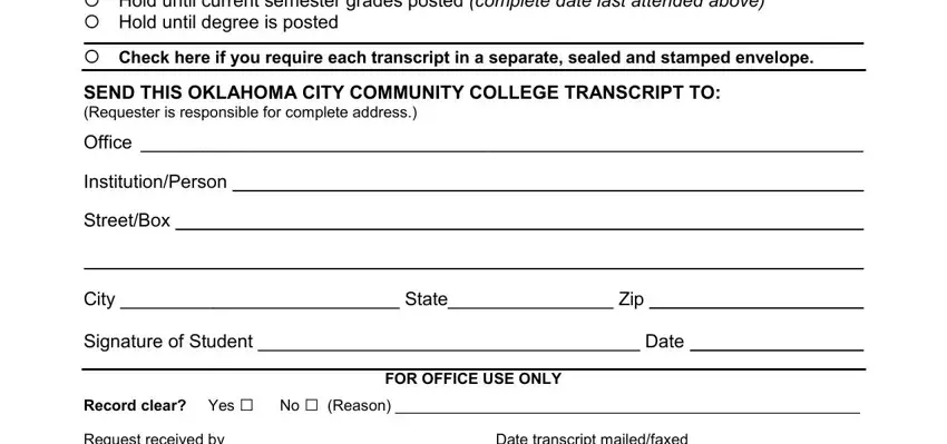 part 2 to finishing oklahoma city community college transcript request