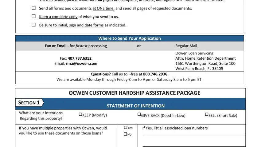 are ocwen form 1098 spaces to complete