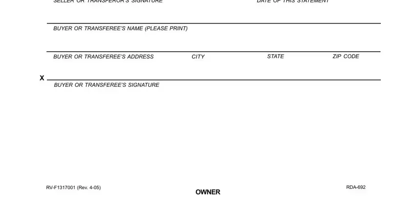 Entering details in tennessee odometer disclosure statement stage 4