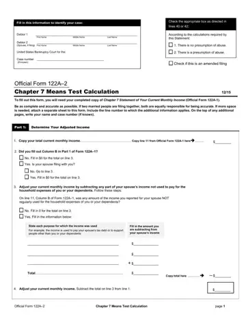 Official Form 122A 2 Preview
