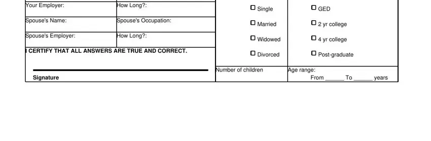 laptop jury duty Your Employer, How Long, Spouses Name, Spouses Occupation, Spouses Employer, How Long, I CERTIFY THAT ALL ANSWERS ARE, Single, Married, GED, yr college, Widowed, yr college, Divorced, and Postgraduate blanks to complete