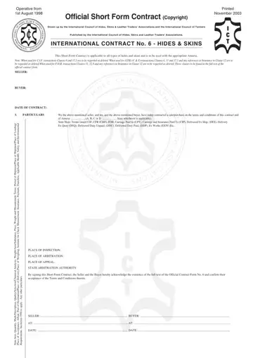 Official Short Contract Form Preview