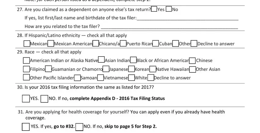 Filling out oha plan stage 5