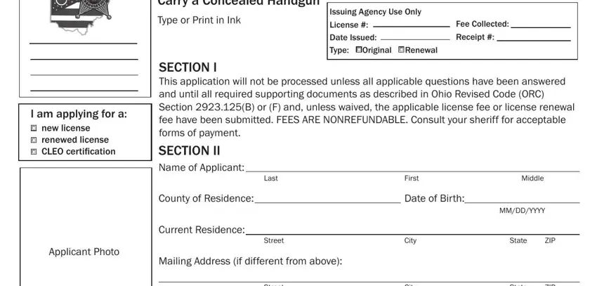 ohio concealed carry renewal empty fields to consider