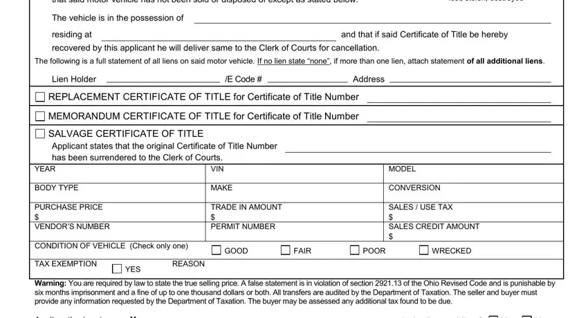 part 2 to filling out bmv form 3774
