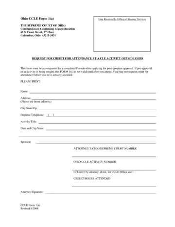 Ohio Ccle Form 1 A Preview