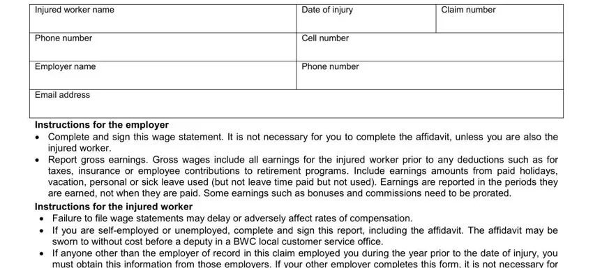 filling in workersmcomp form step 1