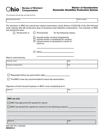 Ohio Form Bwc 3907 Preview