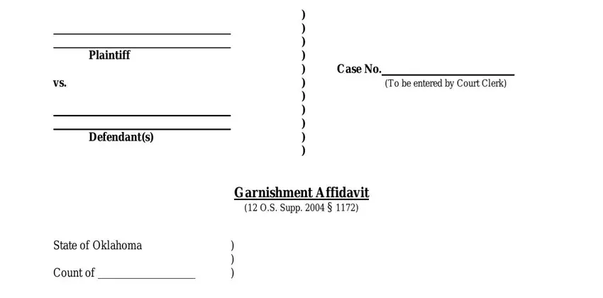 part 1 to completing oklahoma garnishment forms