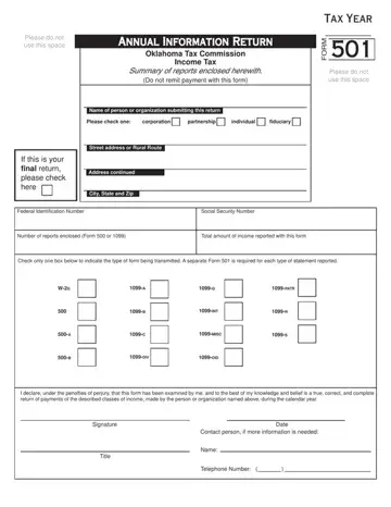 Oklahoma Form 501 Preview