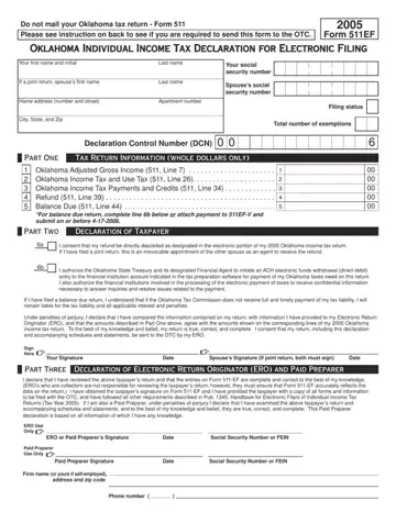 Oklahoma Form 511Ef Preview