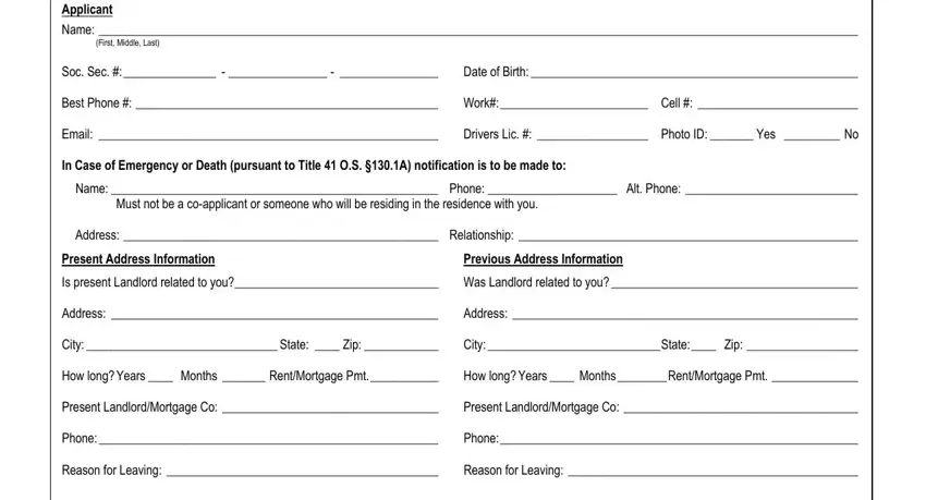 stage 2 to filling out oklahoma real estate commission residential lease application