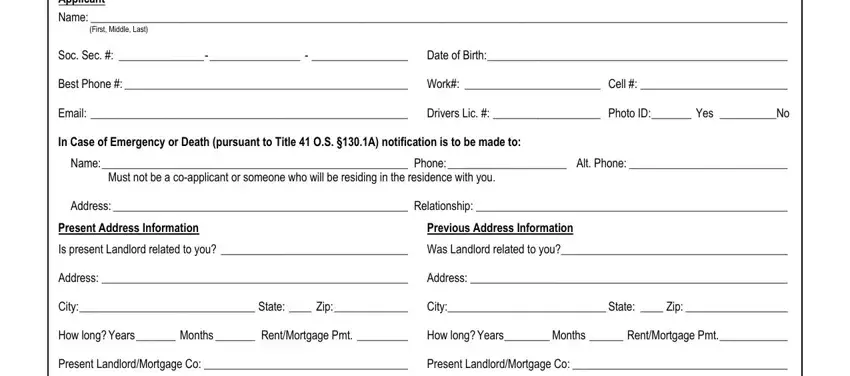 Entering details in oklahoma real estate commission residential lease application step 4