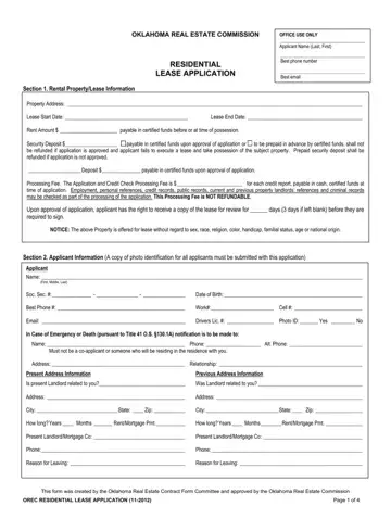 Oklahoma Lease Application Preview