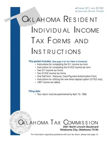 Oklahoma State Tax Form Preview