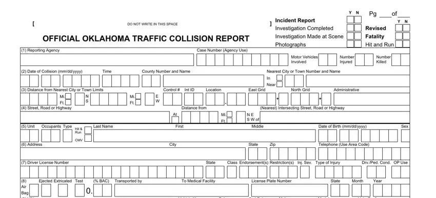 ok collision report blanks to consider