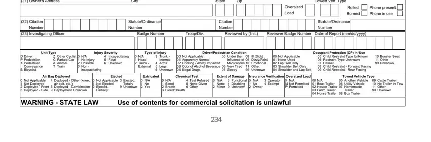 Filling in ok highway patrol accident reports step 3