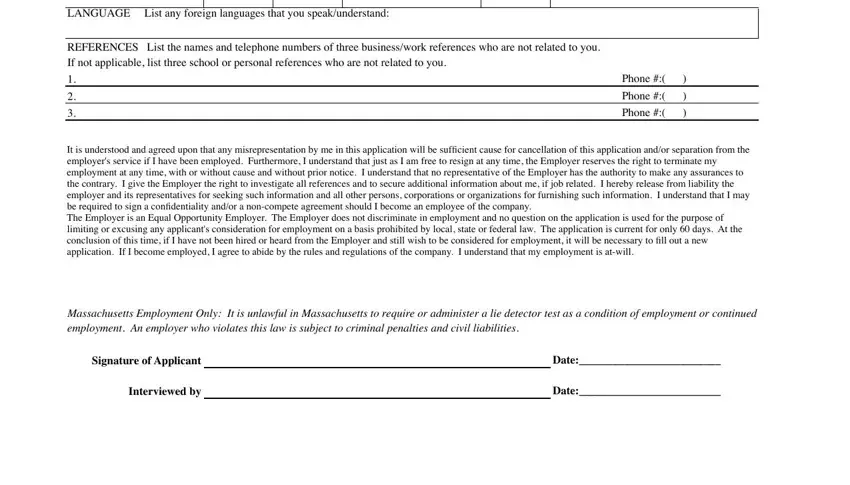 Filling in olympia job application stage 5