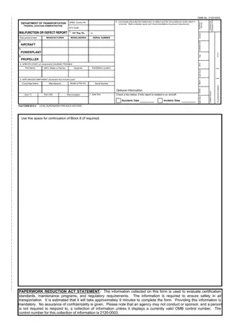 Omb No 2120 0003 Form Preview