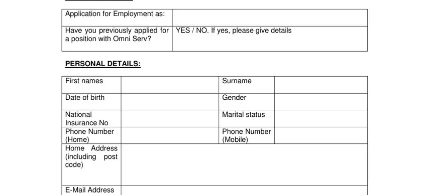 portion of spaces in airport job application