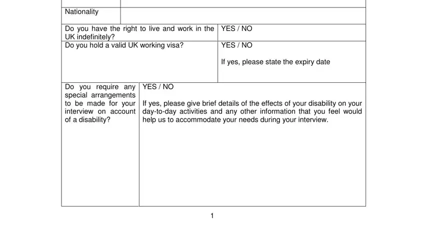 Filling out airport job application step 2