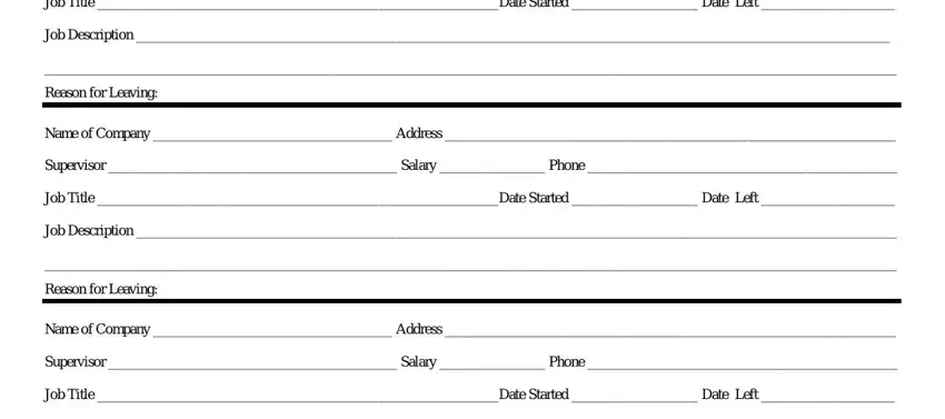 printable job application template