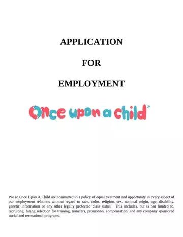 Once Upon A Child Job Application Preview