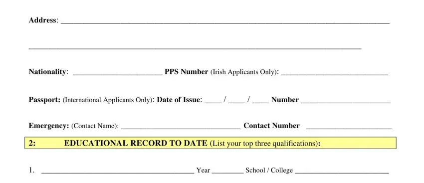 Filling out course application part 2