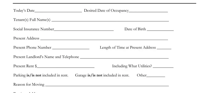 ontario tenant application form empty fields to complete