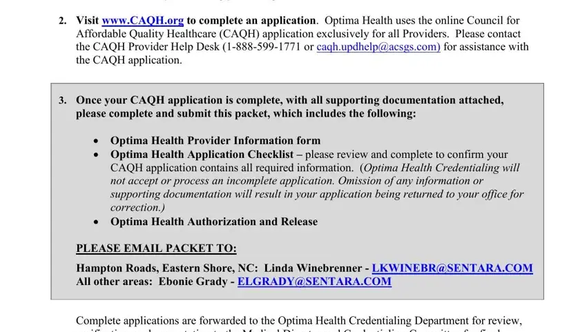 traning on credentialing blanks to complete