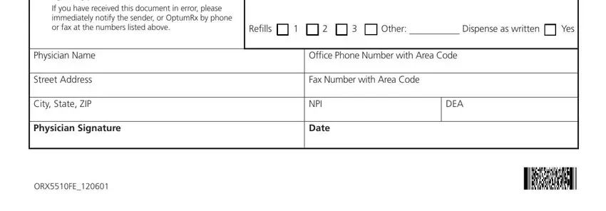 stage 2 to completing optumrx quick fax form