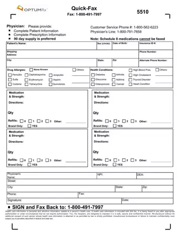 Optumrx Prescription Fax Form Preview